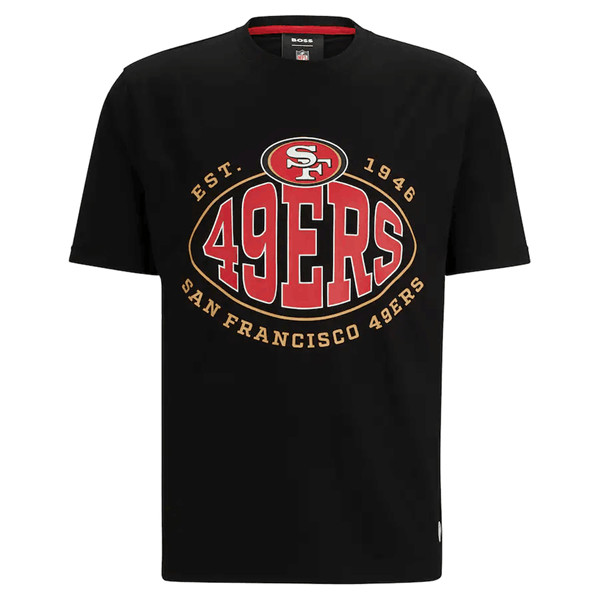 Men's San Francisco 49ers Black BOSS X Trap T-Shirt - Click Image to Close